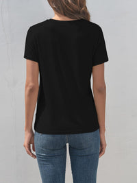 Heart Round Neck Short Sleeve T-Shirt Trandify deal
