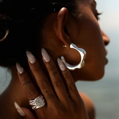 Stainless Steel C-Hoop Earrings Trandify deal