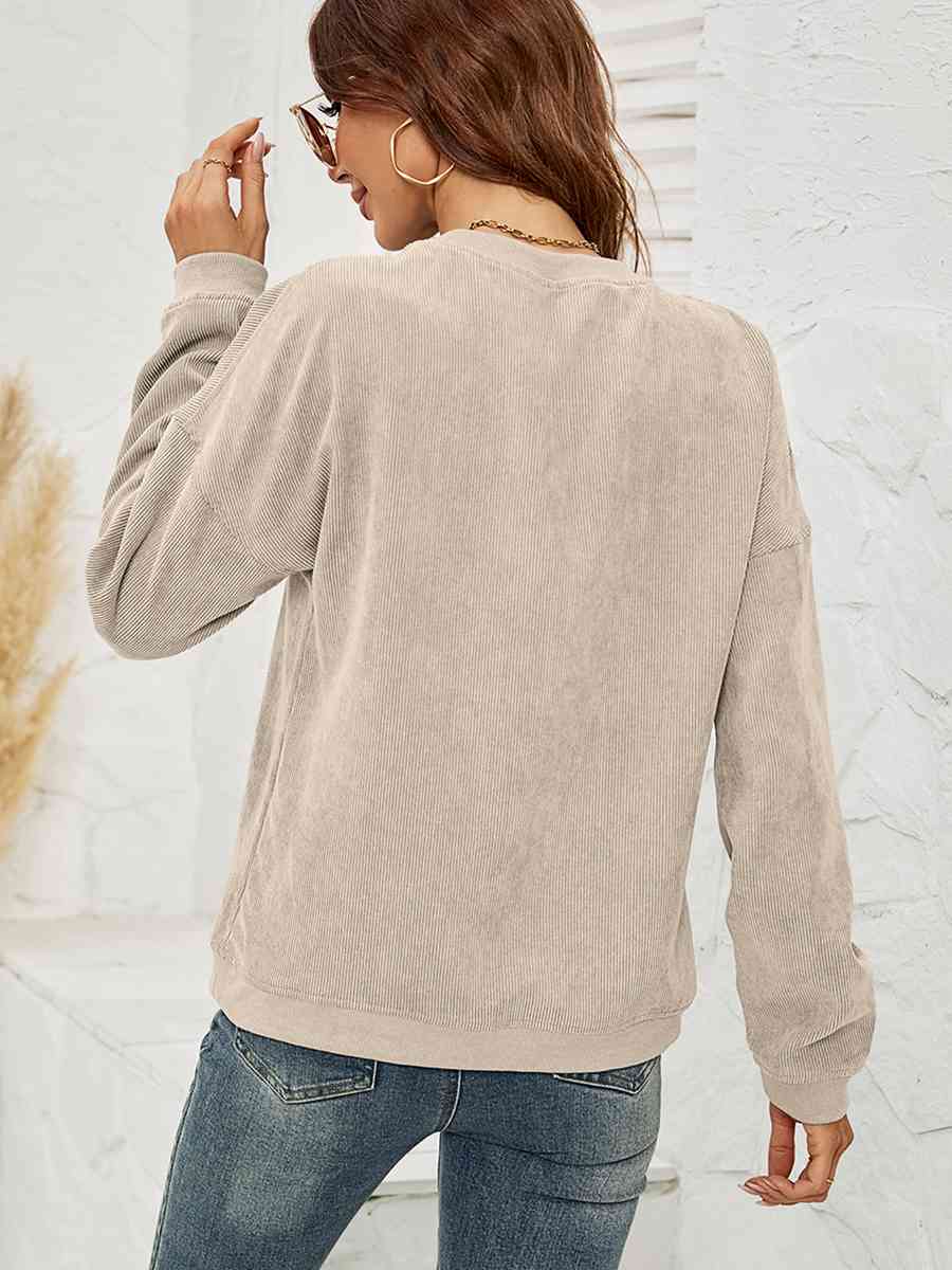 Round Neck Long Sleeve MAMA Graphic Sweatshirt Trandify deal