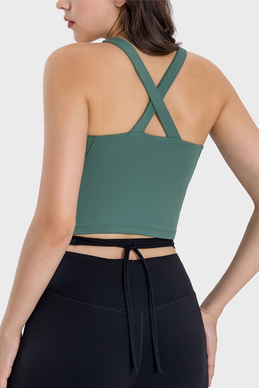 Millennia Crisscross Grecian Neck Active Cami Trandify deal
