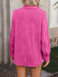Button Up Dropped Shoulder Shirt Trandify deal