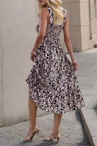 Smocked Printed Wide Strap Dress Trandify deal