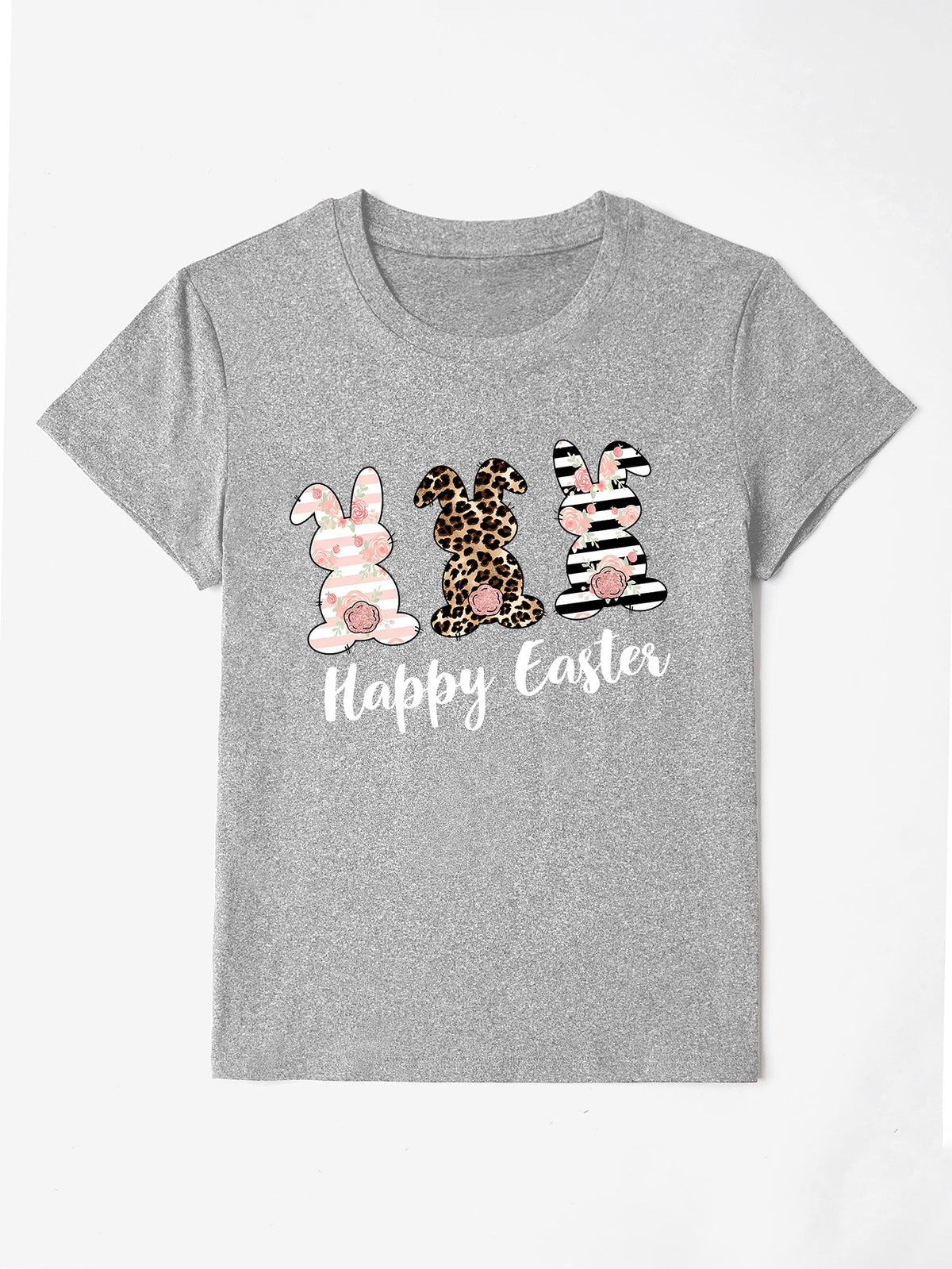 HAPPY EASTER Round Neck Short Sleeve T-Shirt Trandify deal