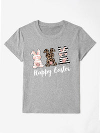 HAPPY EASTER Round Neck Short Sleeve T-Shirt Trandify deal