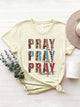 Letter Graphic Round Neck Short Sleeve T-Shirt Trandify deal