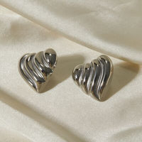 Stainless Steel Heart Shape Stud Earrings Trandify deal