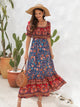 Floral Flounce Sleeve Midi Dress Trandify deal
