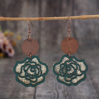 Wooden Alloy Rose Shape Dangle Earrings Trandify deal