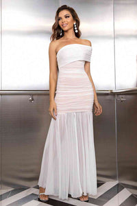 One-Shoulder Ruched Maxi Dress Trandify deal
