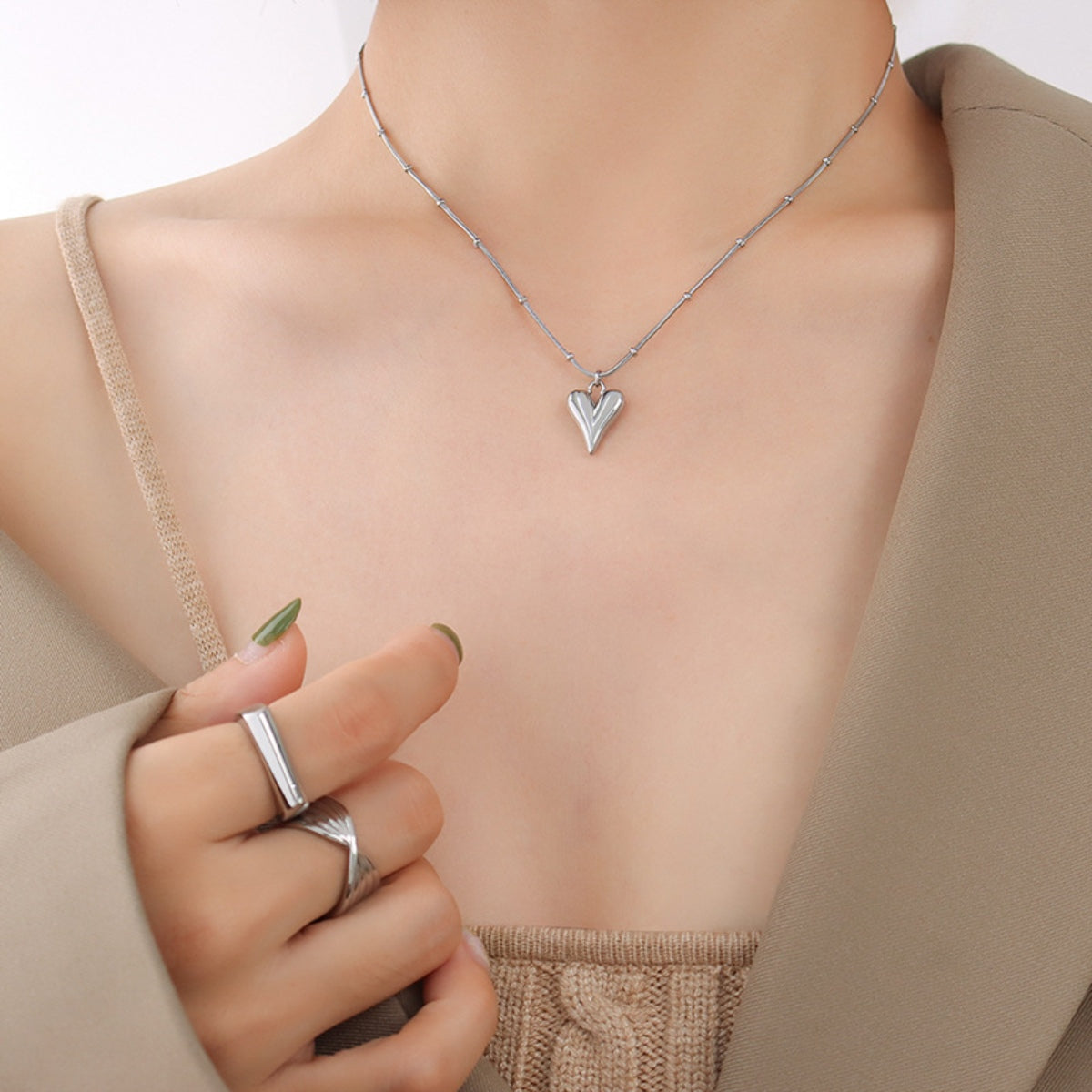 Titanium Steel Heart Pendant Necklace Trandify deal