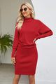 Ribbed Mock Neck Long Sleeve Dress Trandify deal