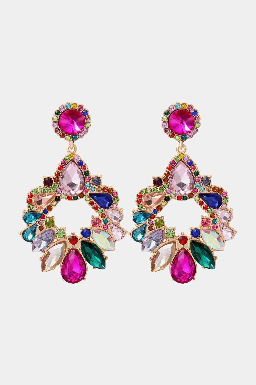 Zinc Alloy Frame Glass Stone Dangle Earrings Trandify deal