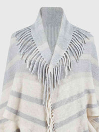 Fringe Detail Open Front Poncho Trandify deal
