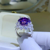 10 Carat Moissanite 925 Sterling Silver Flower Shape Ring Trandify deal