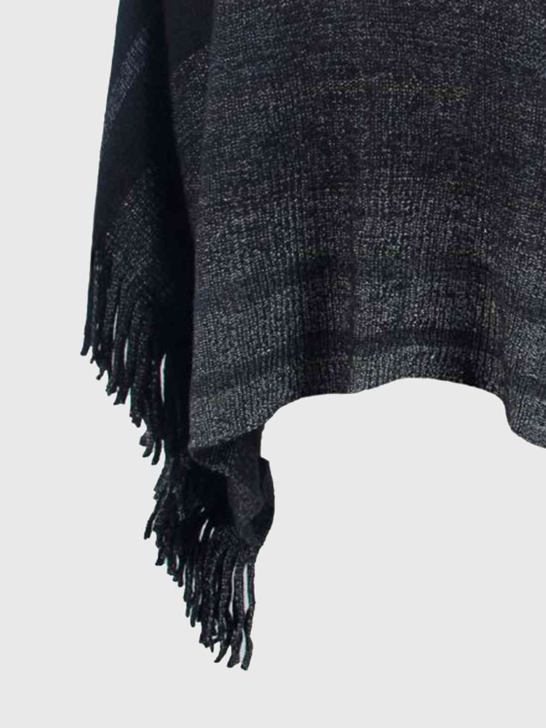 Striped Boat Neck Poncho with Fringes Trandify deal