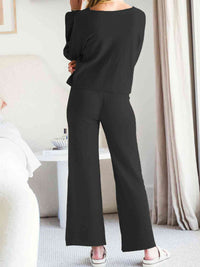 Long Sleeve Lounge Top and Drawstring Pants Set Trandify deal