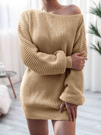 Rib-Knit Mini Sweater Dress Trandify deal