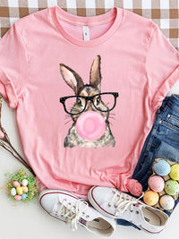 Rabbit Round Neck Short Sleeve T-Shirt Trandify deal