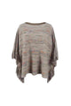 Round Neck Fringe Detail Sleeve Poncho Trandify deal