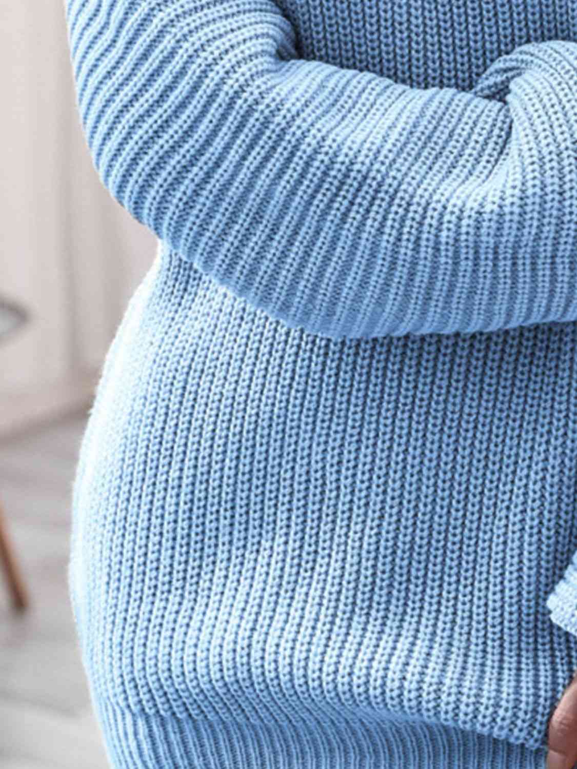 Rib-Knit Mini Sweater Dress Trandify deal