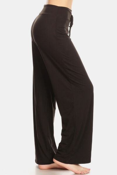 Leggings Depot High Waist Drawstring Wide Leg Pants Trandify deal