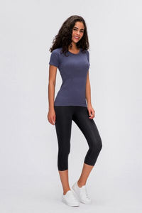 Millennia Round Neck Short Sleeve Active T-Shirt Trandify deal