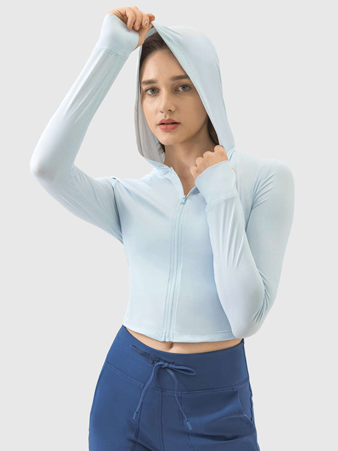 Millennia Zip Up Hooded Long Sleeve Active Outerwear Trandify deal