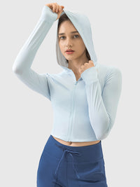 Millennia Zip Up Hooded Long Sleeve Active Outerwear Trandify deal