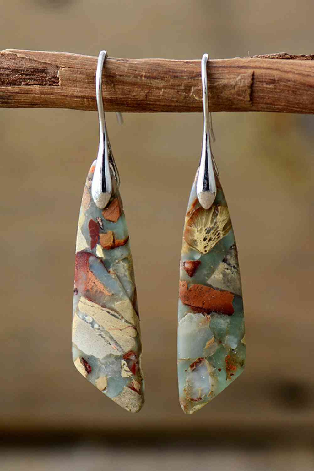 Handmade Natural Stone Dangle Earrings Trandify deal