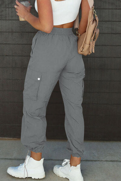 Drawstring Elastic Waist Pants with Pockets Trandify deal