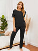 Round Neck Top and Pants Lounge Set Trandify deal