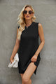 Tied Round Neck Sleeveless Sweater Dress Trandify deal