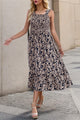 Smocked Printed Wide Strap Dress Trandify deal