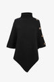 Turtleneck Buttoned Poncho Trandify deal