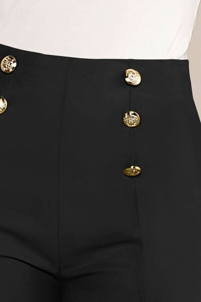 Decorative Button High Waist Shorts Trandify deal
