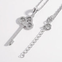 925 Sterling Silver Inlaid Zircon Key Shape Necklace Trandify deal