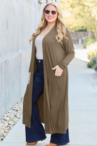 Basic Bae Full Size Open Front Long Sleeve Cover Up Trandify deal