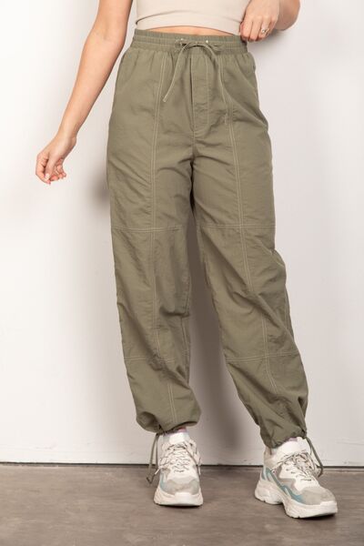 VERY J Drawstring Woven Parachute Joggers Trandify deal