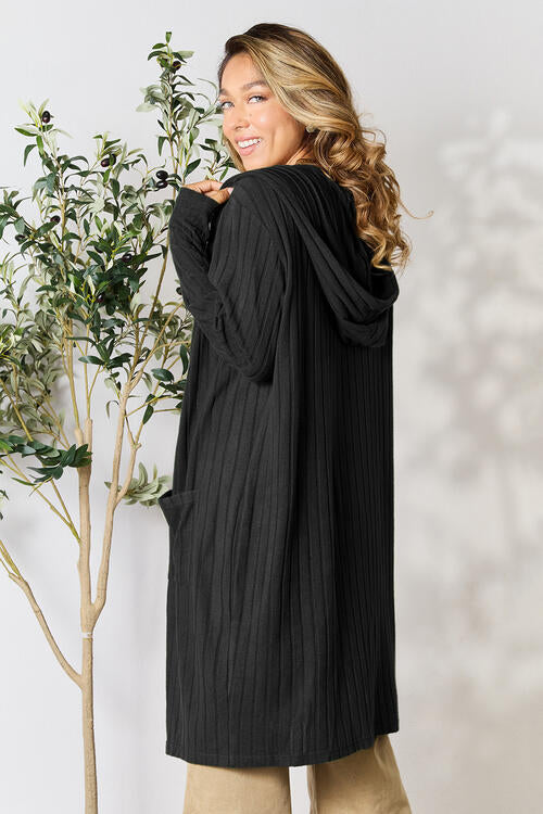 Basic Bae Full Size Hooded Sweater Cardigan Trandify deal