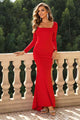 Square Neck Long Sleeve Dress Trandify deal