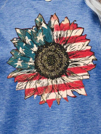US Flag Flower Graphic Tee Trandify deal