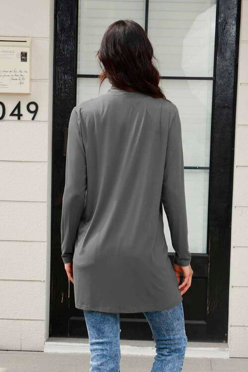 Basic Bae Full Size Open Front Long Sleeve Cardigan with Pockets Trandify deal