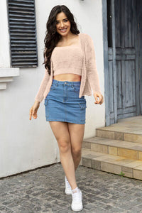 Cropped Cami and Open Front Cardigan Set Trandify deal