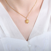 Titanium Steel Sun Shape Pendant Necklace Trandify deal