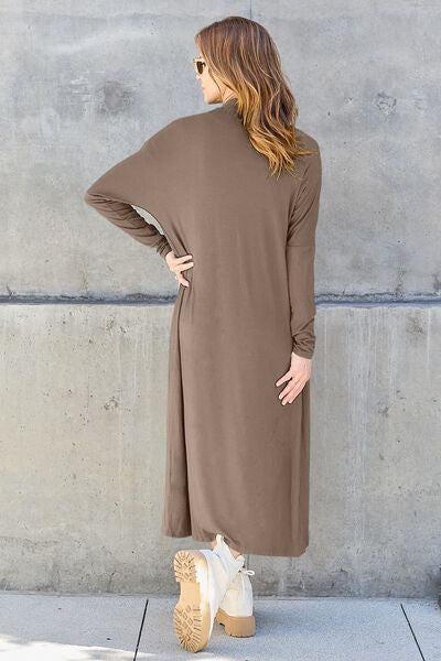 Basic Bae Full Size Open Front Long Sleeve Cover Up Trandify deal