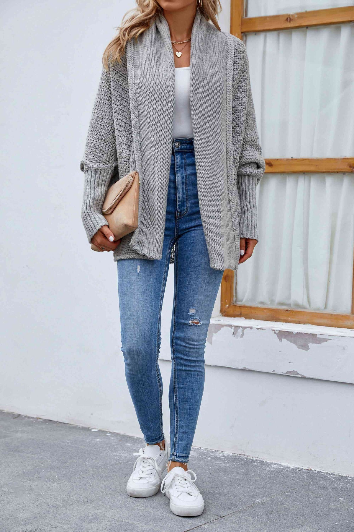 Open Front Long Sleeve Cardigan Trandify deal