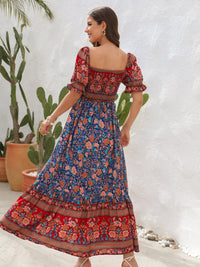 Floral Flounce Sleeve Midi Dress Trandify deal