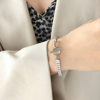 Zircon Titanium Steel Closure Bracelet Trandify deal