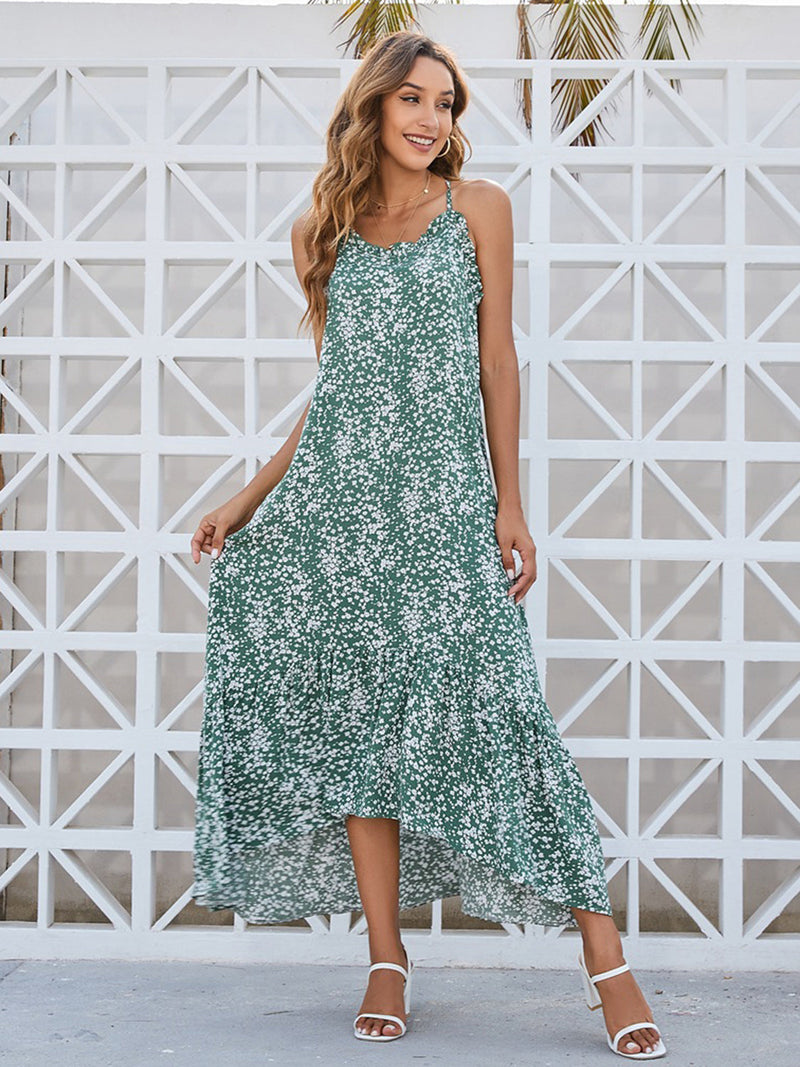 Ditsy Floral Scoop Neck Midi Cami Dress Trandify deal