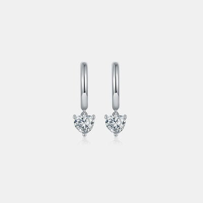 1 Carat Moissanite 925 Sterling Silver Heart Earrings Trandify deal